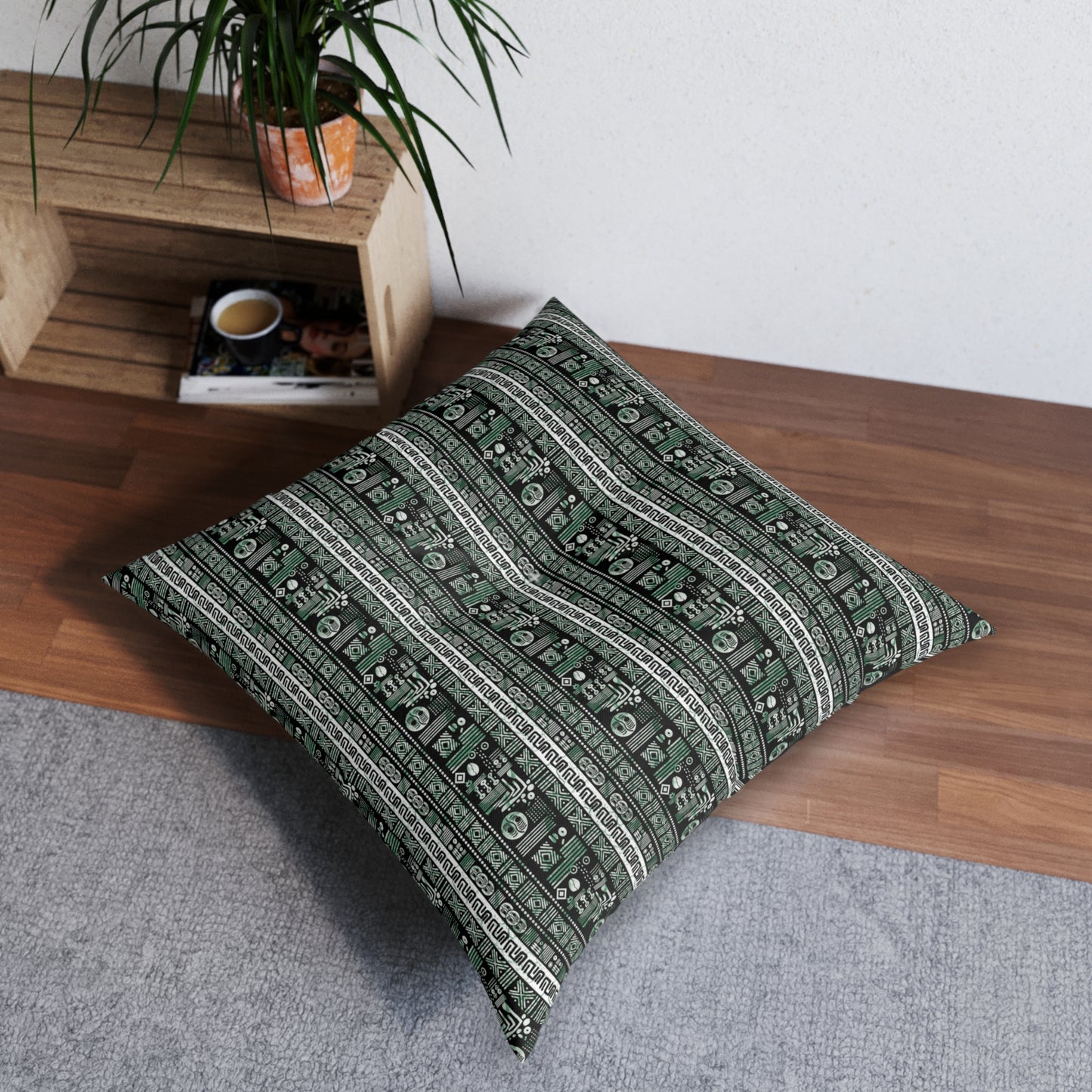 Timbuktu Textures Bohemian Tufted Floor Pillow