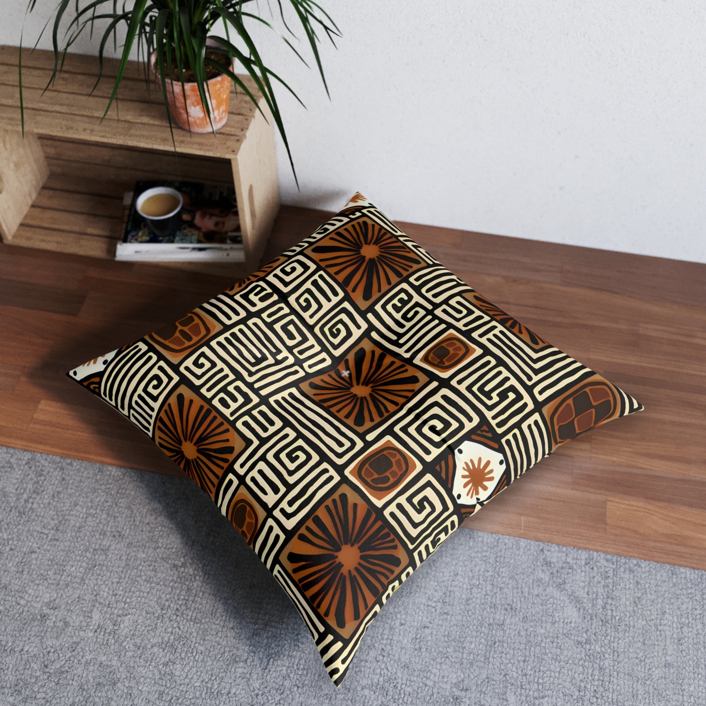 Sankofa Radiance Bohemian Tufted Floor Pillow