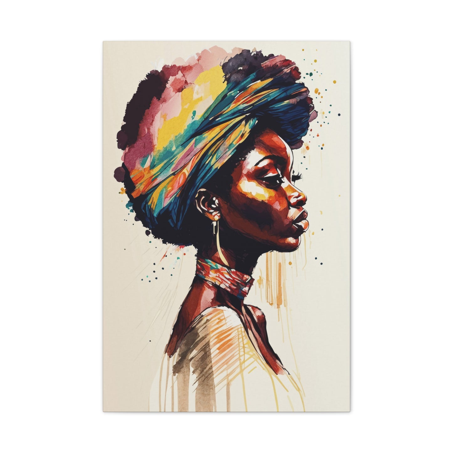 Zamani Bloom Stretched Canvas Wall Art
