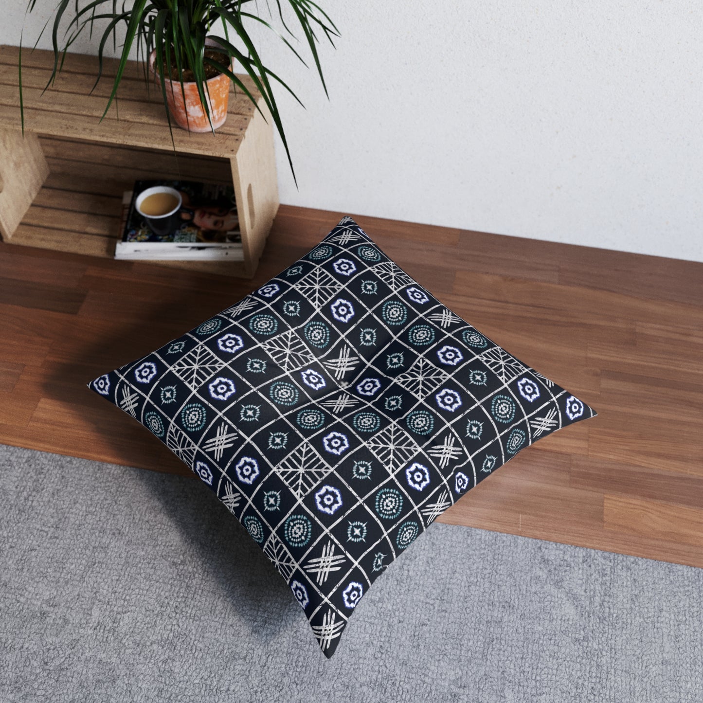 Zulu Zenith Bohemian Tufted Floor Pillow