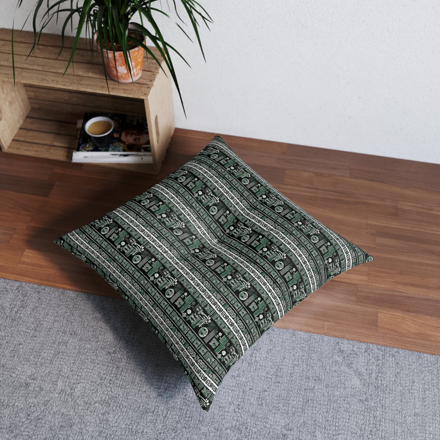 Timbuktu Textures Bohemian Tufted Floor Pillow