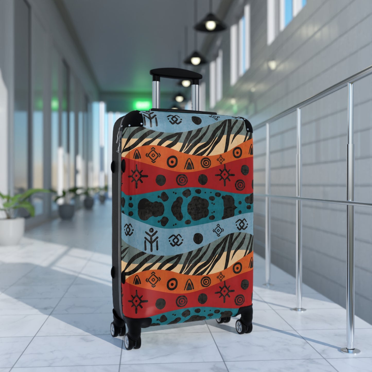Patterned Continent Suitcase