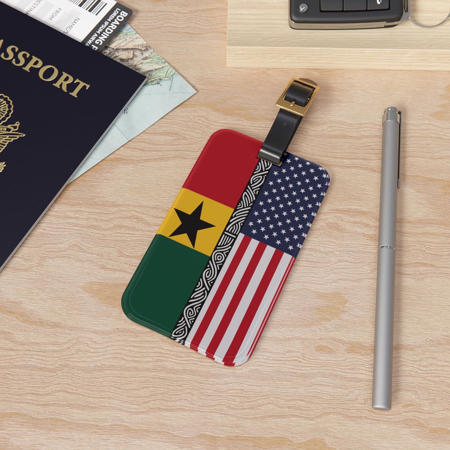 Ghana-USA Diaspora Luggage Tag