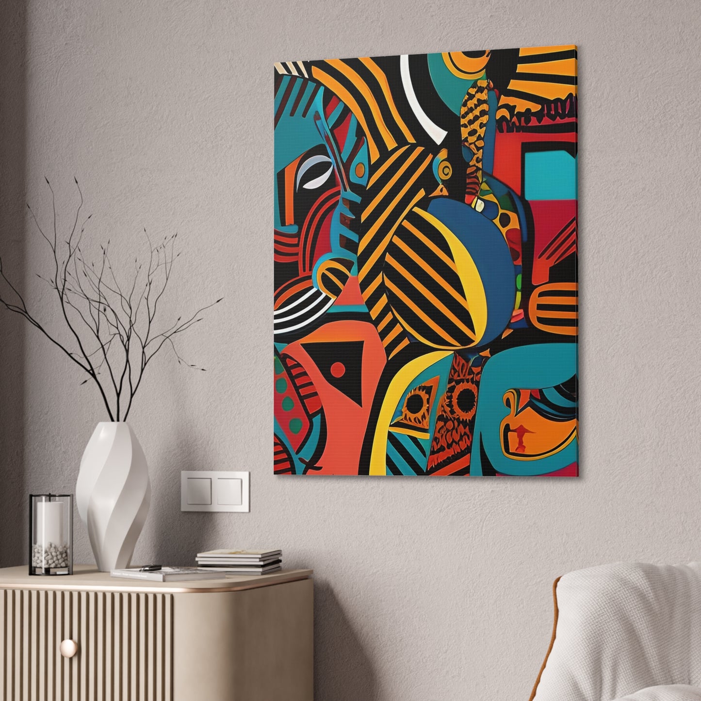 Sankofa Blaze Stretched Canvas Wall Art