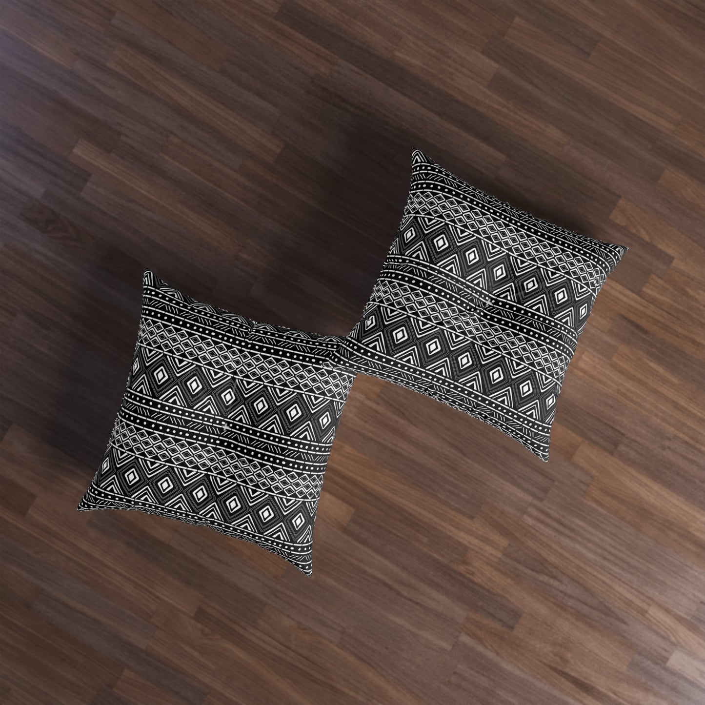 Ebony Ascent Bohemian Tufted Floor Pillow