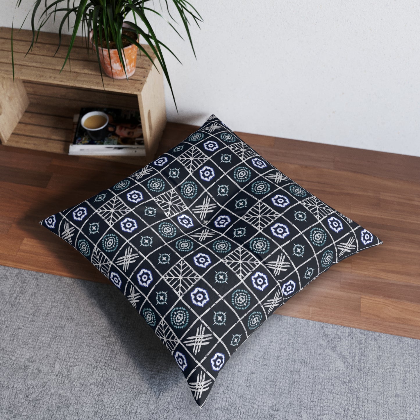 Zulu Zenith Bohemian Tufted Floor Pillow