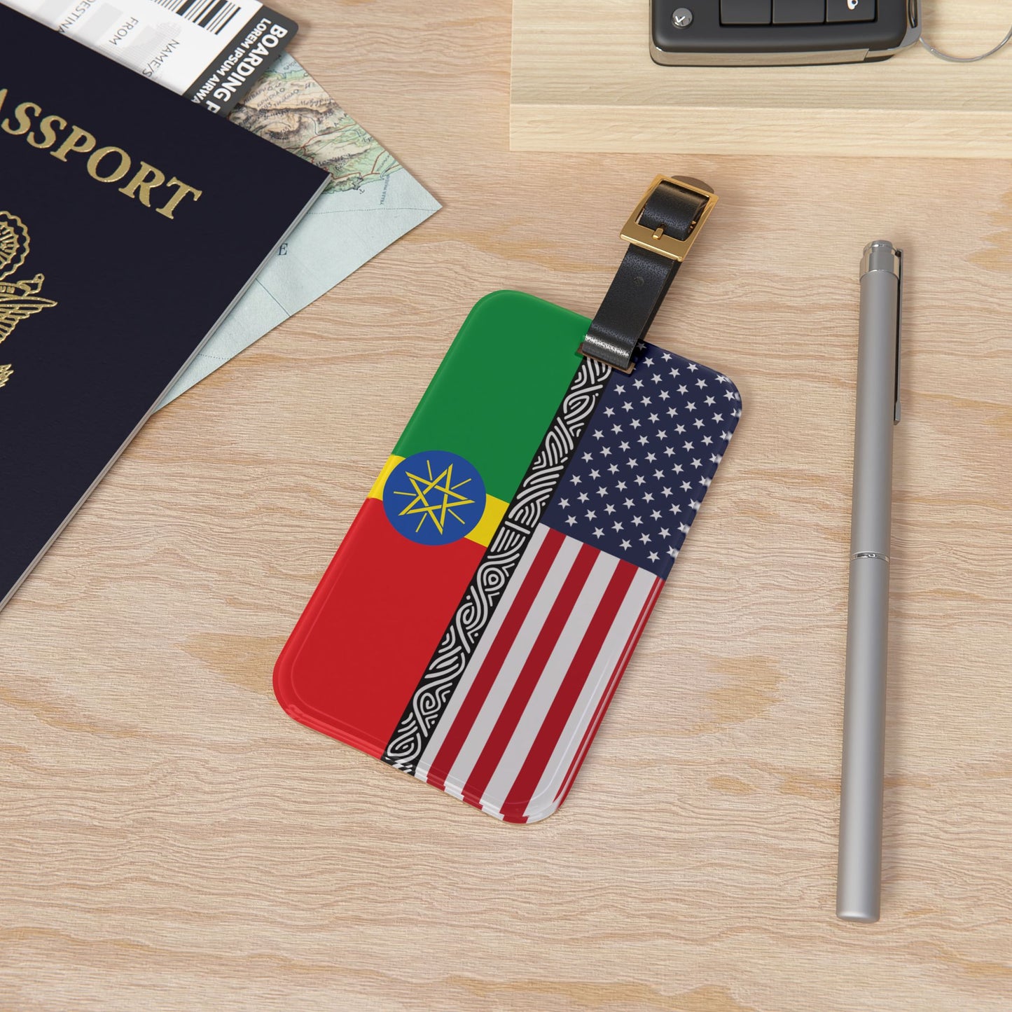 Ethiopia-USA Diaspora Luggage Tag