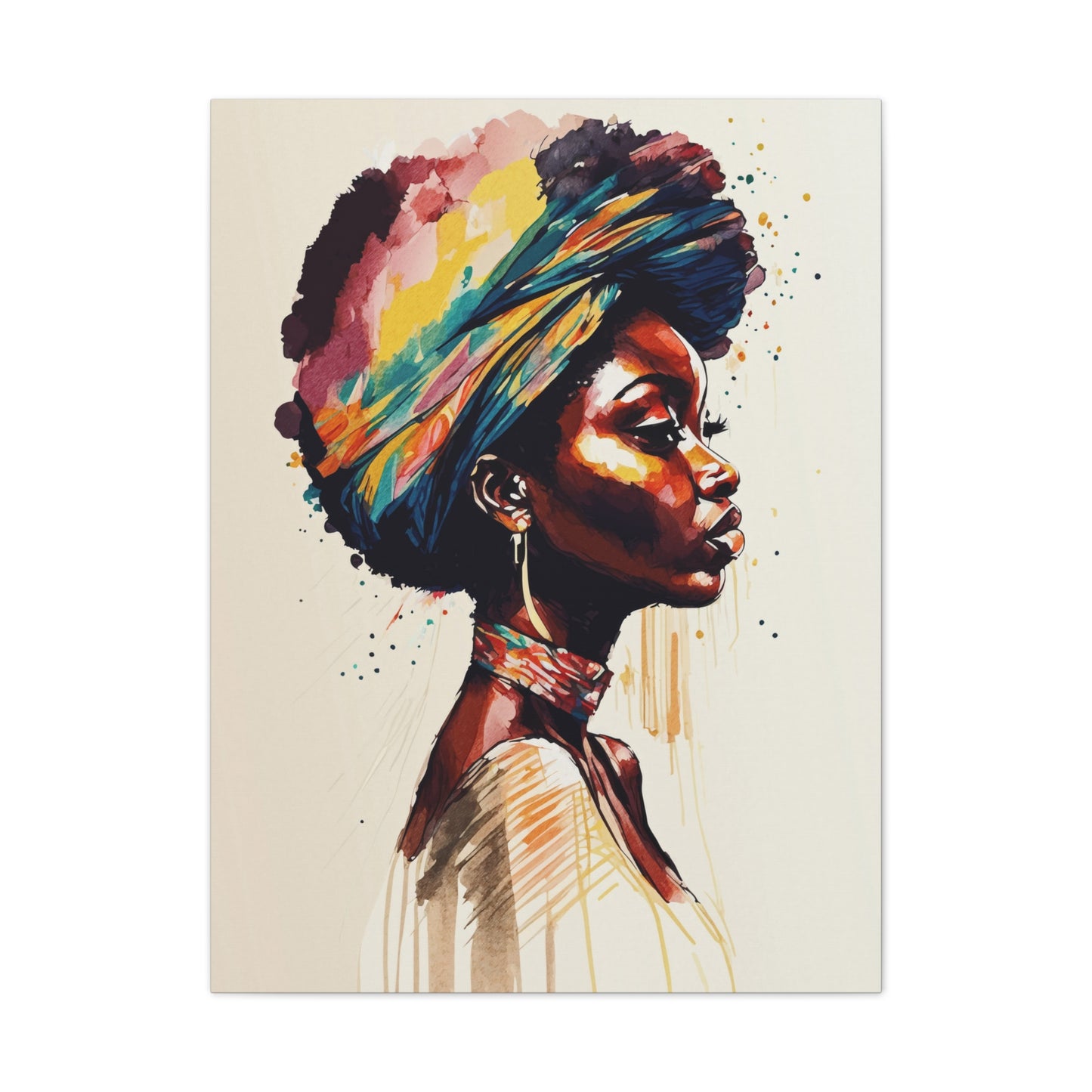 Zamani Bloom Stretched Canvas Wall Art