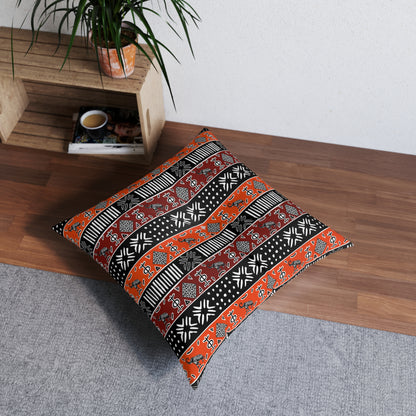 Desert Glyph Bohemian Tufted Floor Pillow
