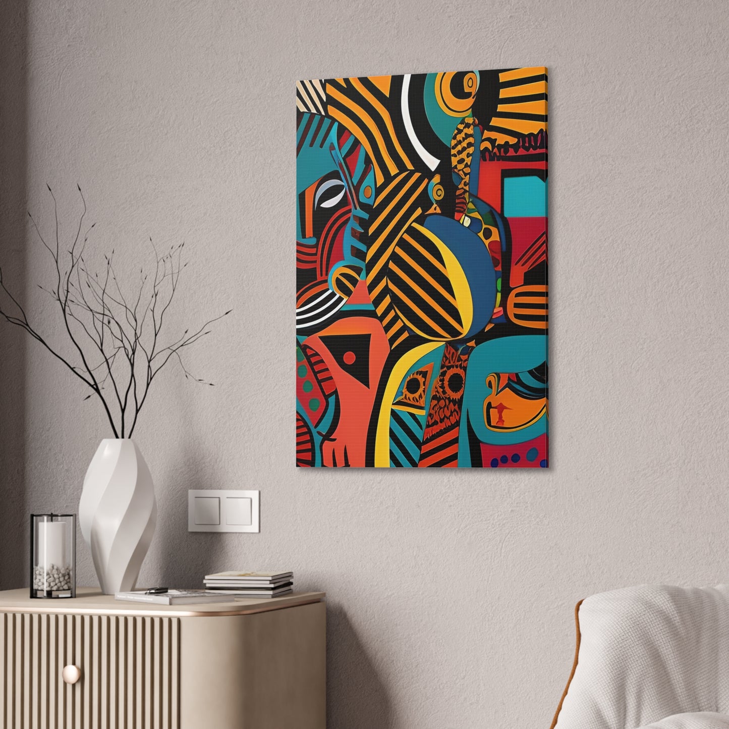 Sankofa Blaze Stretched Canvas Wall Art