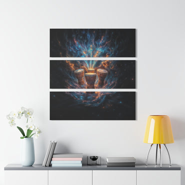 Cosmic Drum Acrylic Triptych