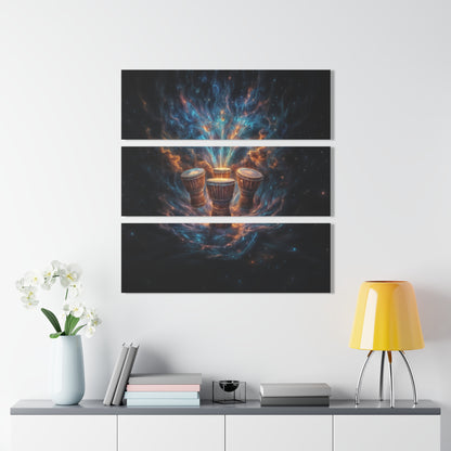 Cosmic Drum Acrylic Triptych